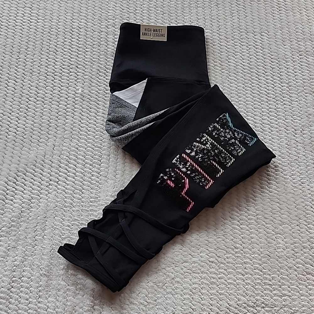 Victoria's Secret Pink Yoga Black Ankle High Waist Legging